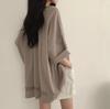 Spring Solid Simple Oversized T-shirt Summer Women Harajuku Long T Shirt Goth T-shirts Split White Black Long Sleeve Tops