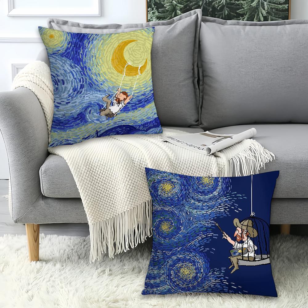 Art Van Gogh Pillow Case Office Cushions Suitable For Sofa Car Bedroom Decorative Cushion Cover
