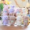 Cute Bunny Plush Keychain Ultra-soft Short Plush Stuffed Animal Backpack Accessory