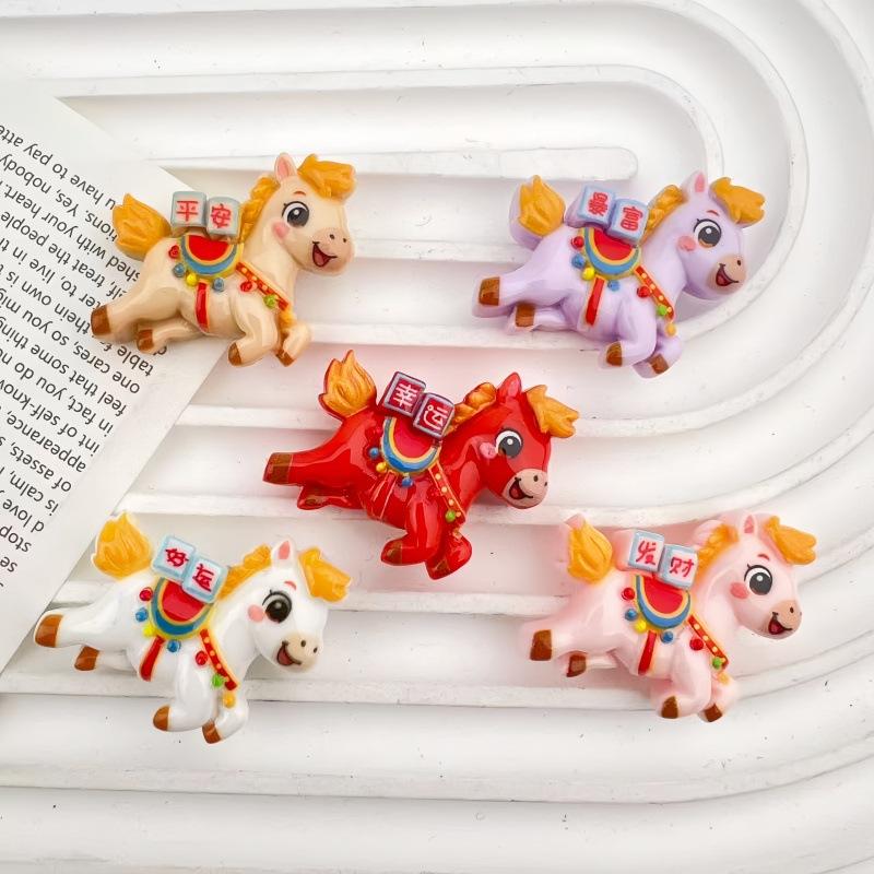 10Pcs Cartoon Diy Resin Accessories Cabochon Flatback Cute Cartoon Pony Embellishments For Diy Jewelry Making Decoration