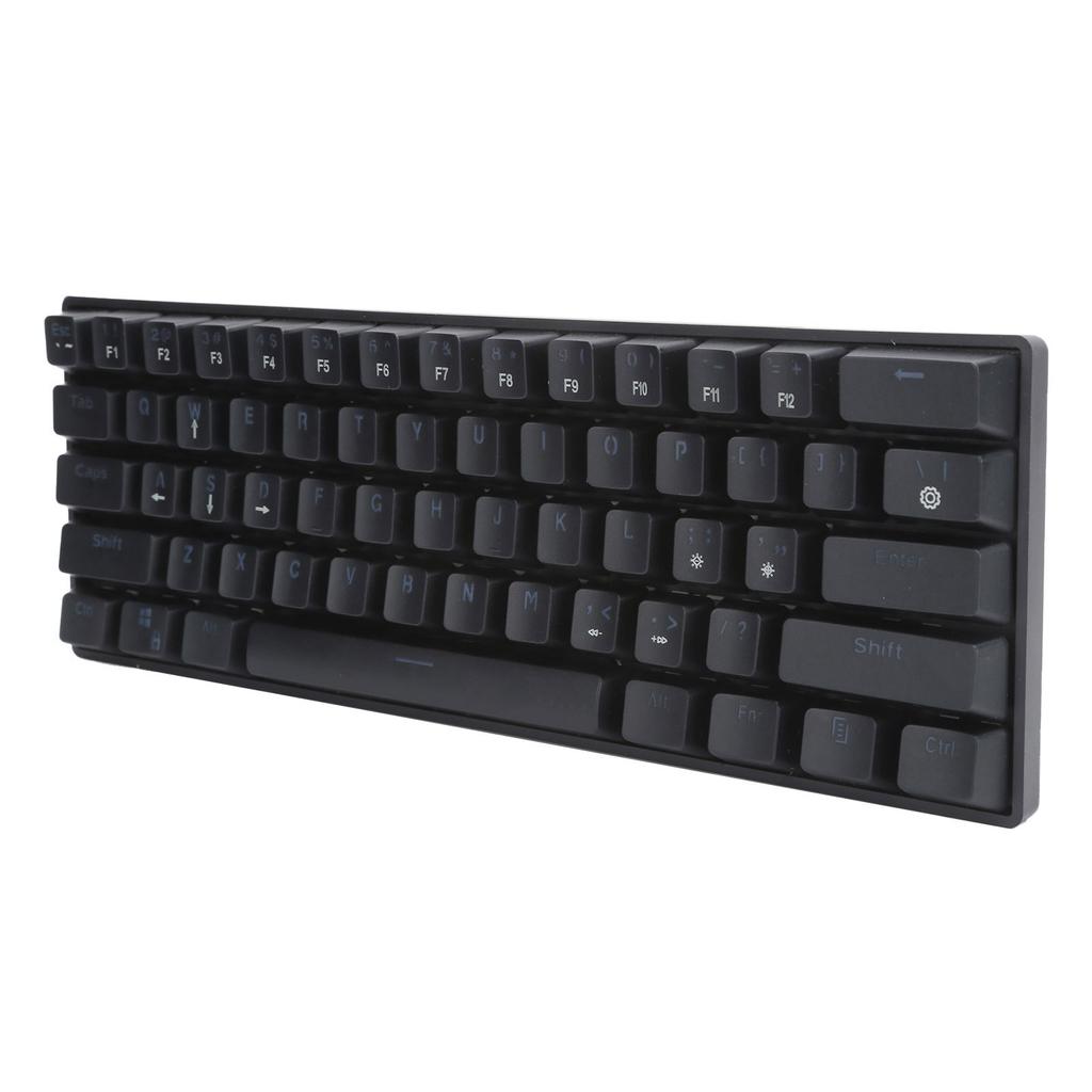 61 Key Wired Mechanical Keyboard LED Backlit Gaming Keyboard with Blue Switch for Computer