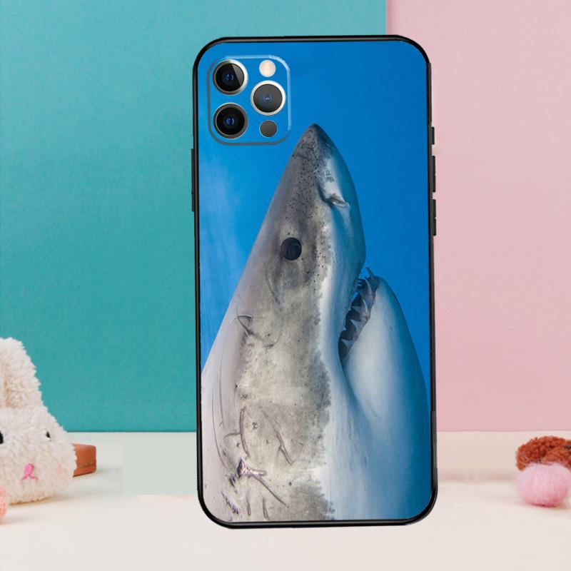 Ocean Shark Tooth Fish Phone Case For iPhone 17 Air 16 15 13 12 11 14 Pro Max 12 13 mini 15 16 Plus 16e Cover Coque