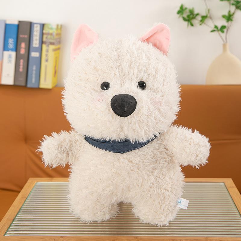 West Highland Puppy Plush Doll Ragdoll Cute Doll Holiday Birthday Gift Throw Pillow