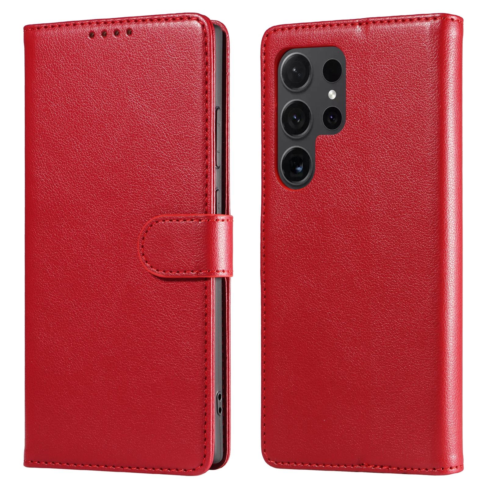 

For Samsung Galaxy S24 Ultra Leather Case Litchi Texture RFID Blocking Wallet Stand Phone Cover F