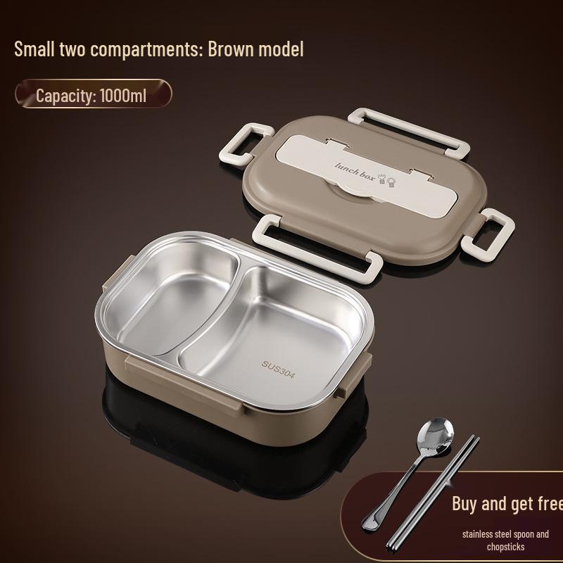304 Stainless Steel Leak-Proof Insulated Lunch Box for Office and School, Food-Grade Square Bento Box.
