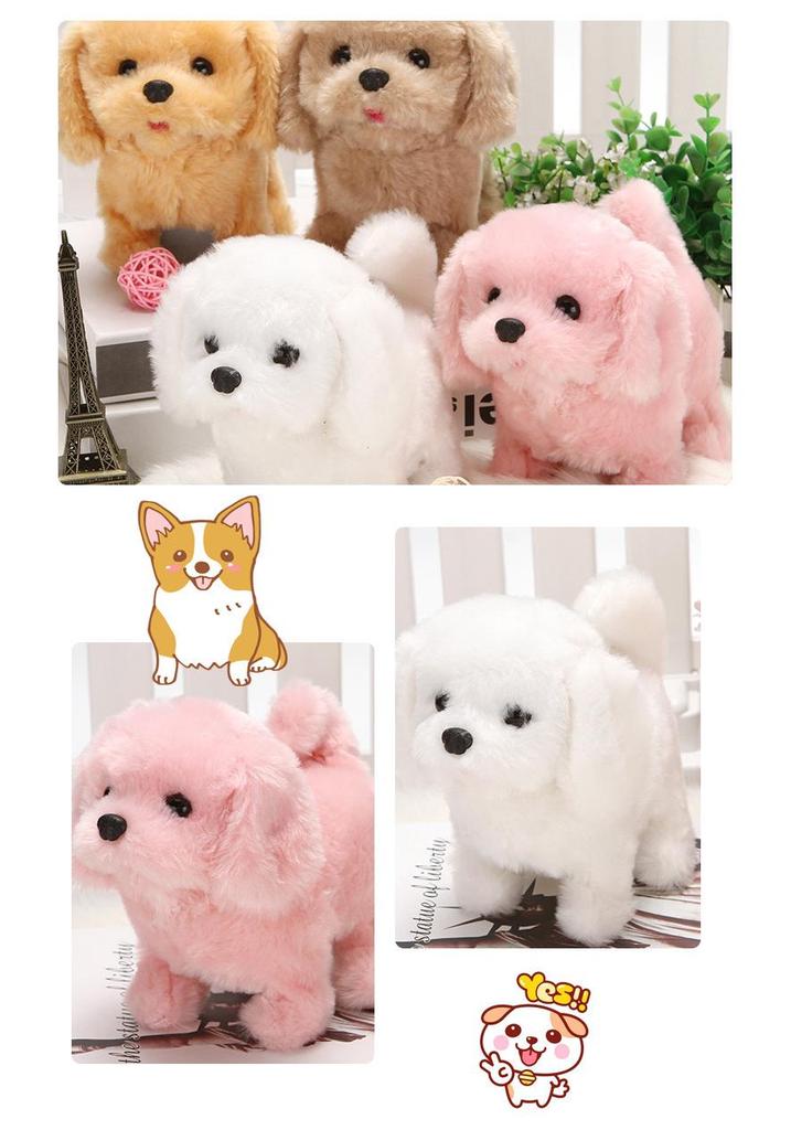 Electric Plush Teddy Puppy Toy: Walks, Barks, Wags Tail - Interactive Pet for Kids