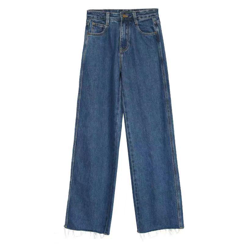 

2026 Women s High-Waisted Light Blue Wide-Leg Jeans - Spring/Summer Slimming Loose Fit Floor-Length Pants. S (80-95 lbs)