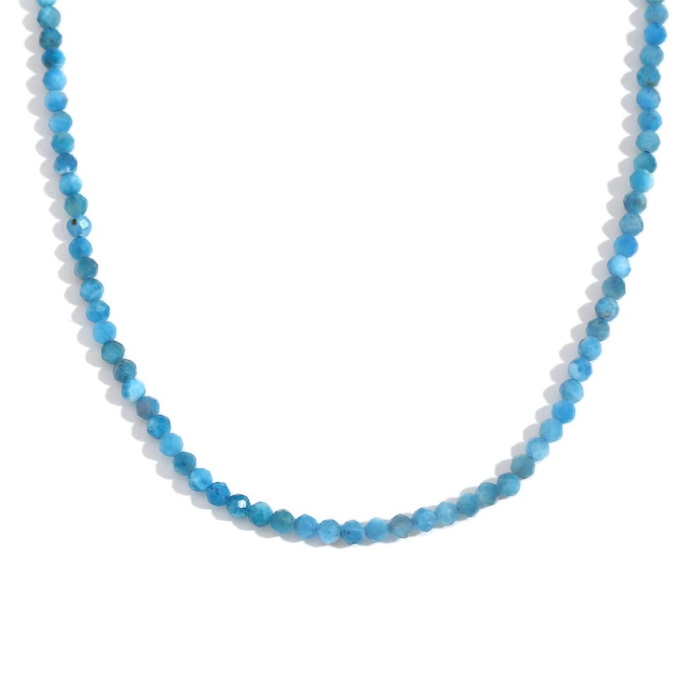MamacitaSlay Simple 316L Stainless Steel Natural Stone Bead Necklace Waterproof Neck Jewelry Women's Elegant Statement Necklace