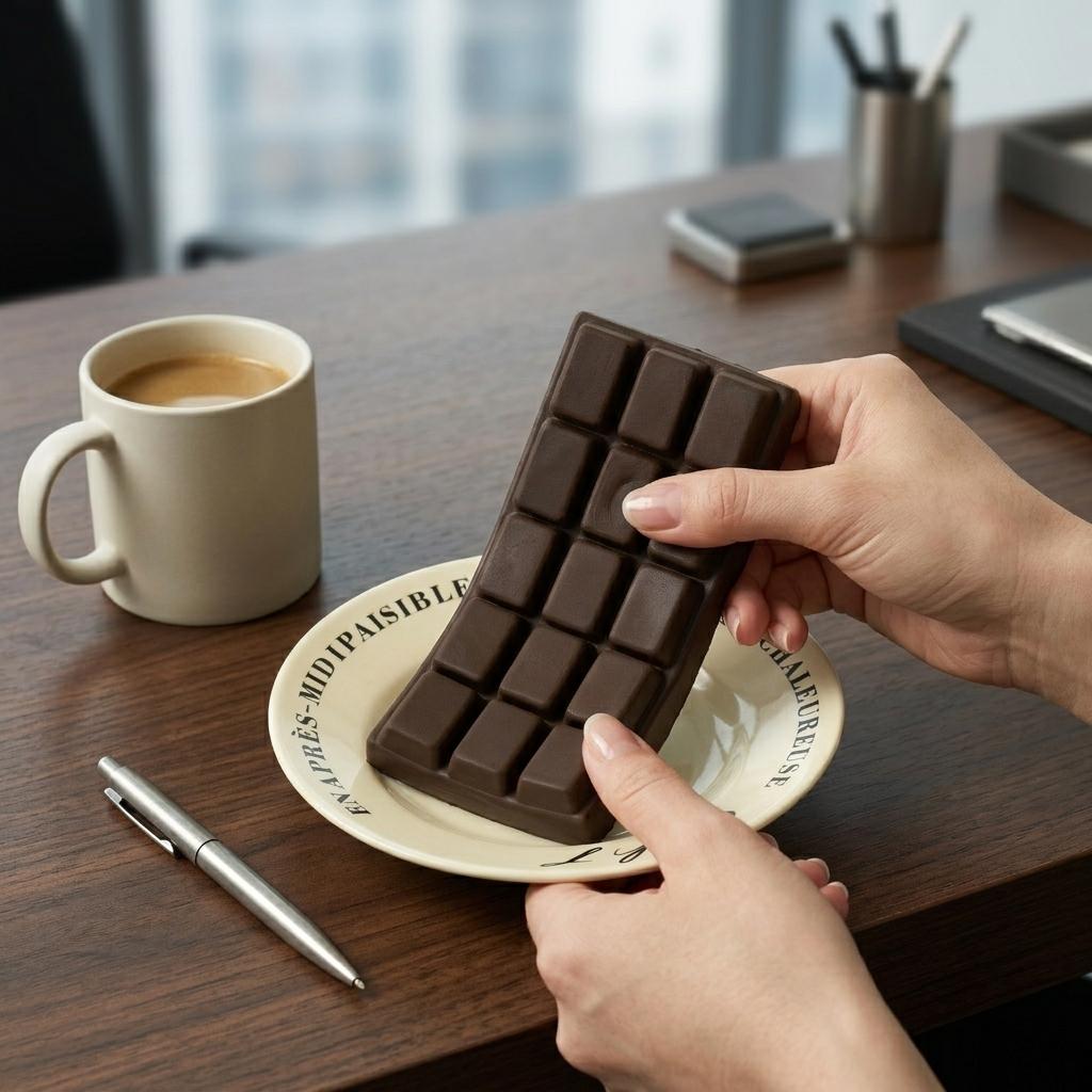 Simulation Chocolate Block Squishy, Super Slow Rising PU Toy, Wet Soft Texture Stress Relief Decompression Photo Prop Fidget