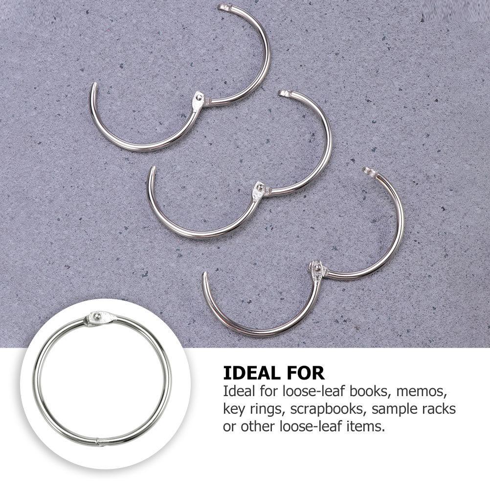 1Set Binder Rings Metal Loose Leaf Rings 3cm Electroplated for DIY Books Scrapbooks Photo Albums Key Chains