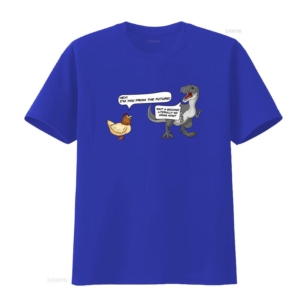 T Rex Chicken Funny Dinosaur Quote Novelty Meme Shirt vintage Washed Versatile Slightly Top For Everyday Wear Breathable Casual