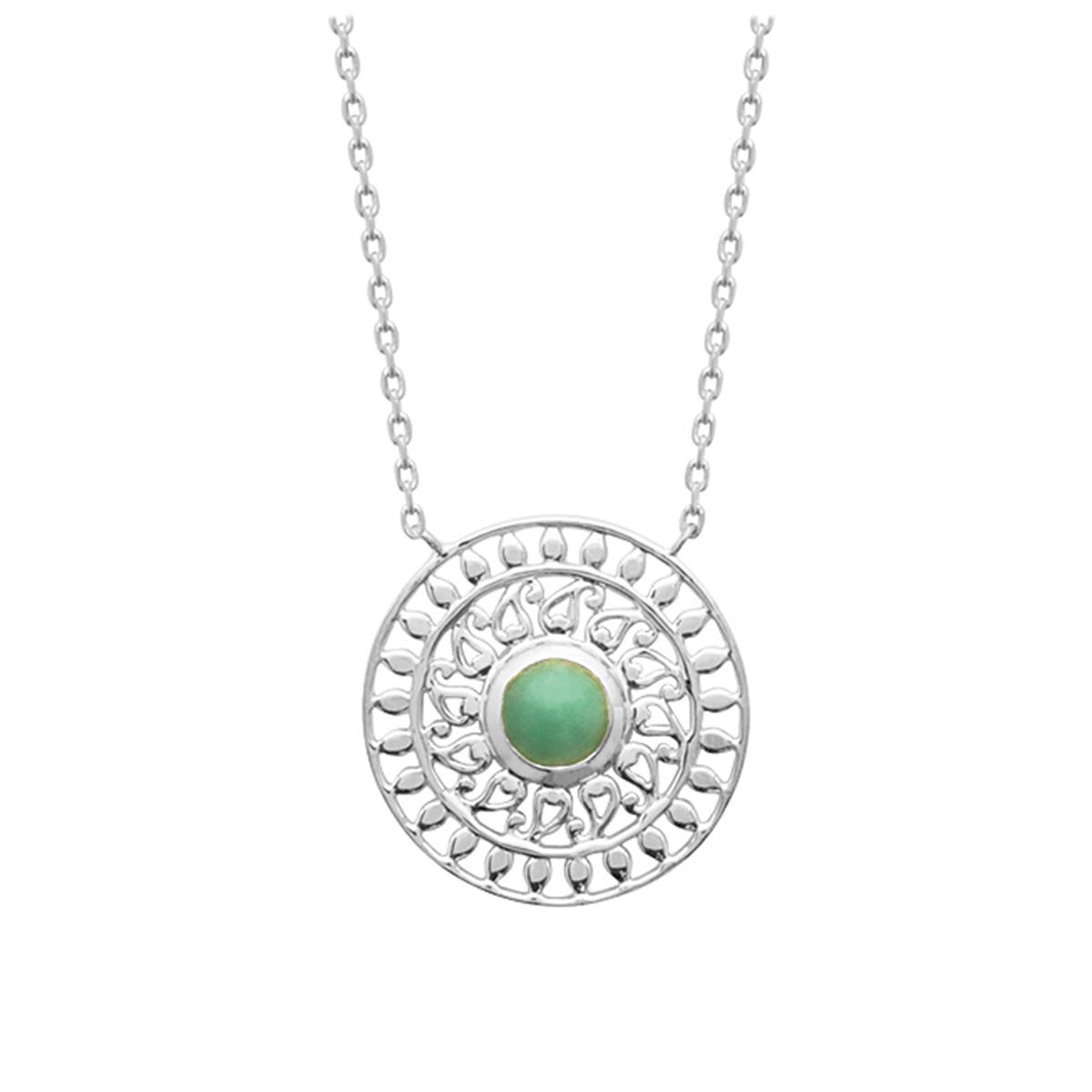 

Les Trésors De Lily [Q3752] - Collier argent Cléopatra vert aventurine argenté rhodié - 20 mm