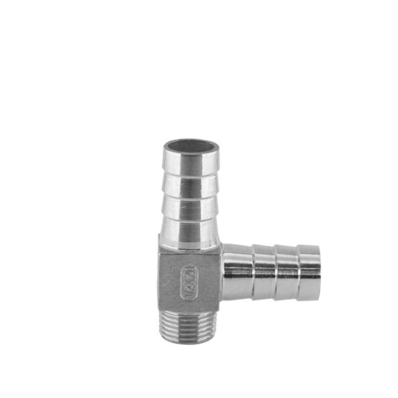 1/4" 3/8" 1/2" BSPT Male X 8 10 12 15 19 20 Mm Hose Barb Tee 3 Ways 304 Stainless Steel Pipe Fitting Connectore Splitter