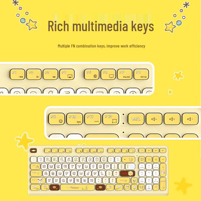 CHERRY DW2380 Wireless Pikachu Keyboard and Mouse Set