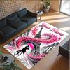 Valentine Love Theme Crystal Velvet Rug Personalized Custom Name Text Soft Floor Mat Home Decor