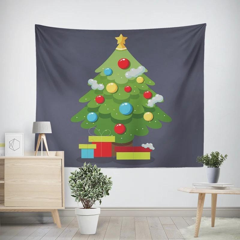 Christmas New Year Christmas Tree Pattern Living Room Bedroom Decorative Tapestry