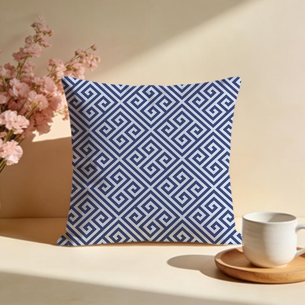 Flowing Meander Pattern Cushion Cover Soft Pillow Cases for Home Bedroom Living Room Sofa