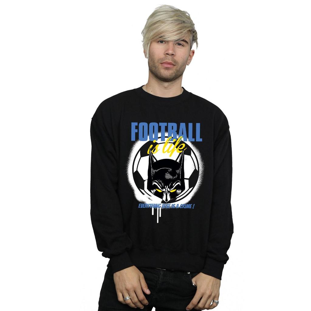 DC Comics Mens Batman Football Is Life Sweatshirt