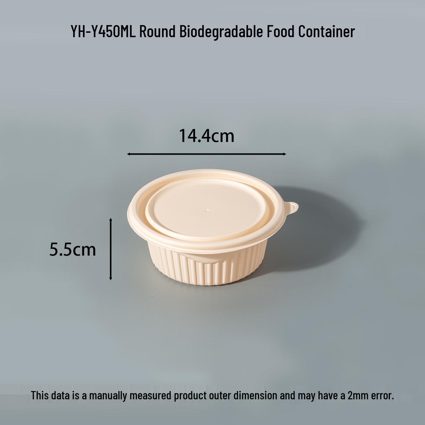 Biodegradable Cornstarch Round Bowl - Eco-Friendly Bento Takeout Box