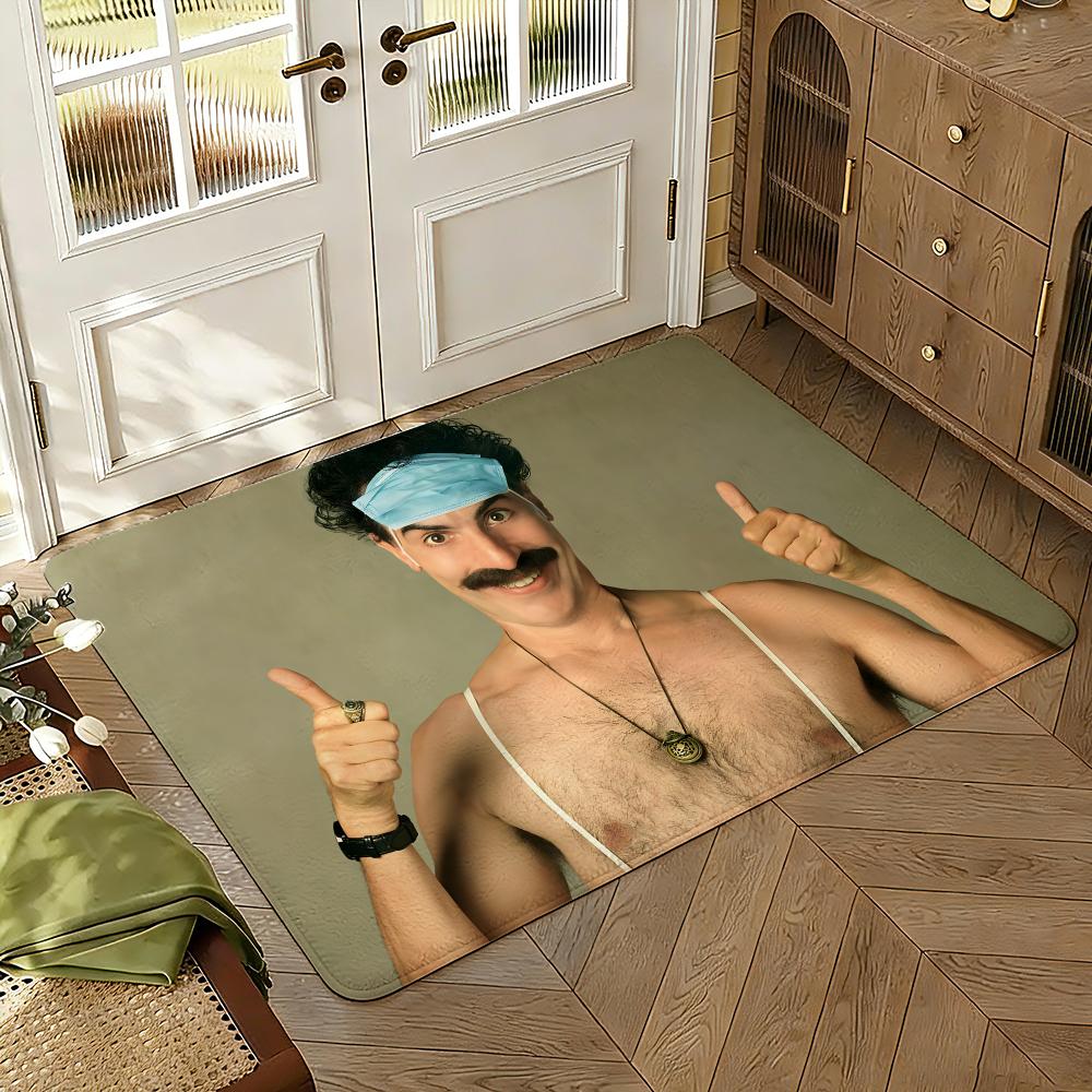 Tappetino Divertente B-Borat Very Nice Meme Tappetino Morbido Ispessito Antiscivolo Tappetino per Porta Camera da Letto Soggiorno Decorazione per la Casa Tappeti in Flanella