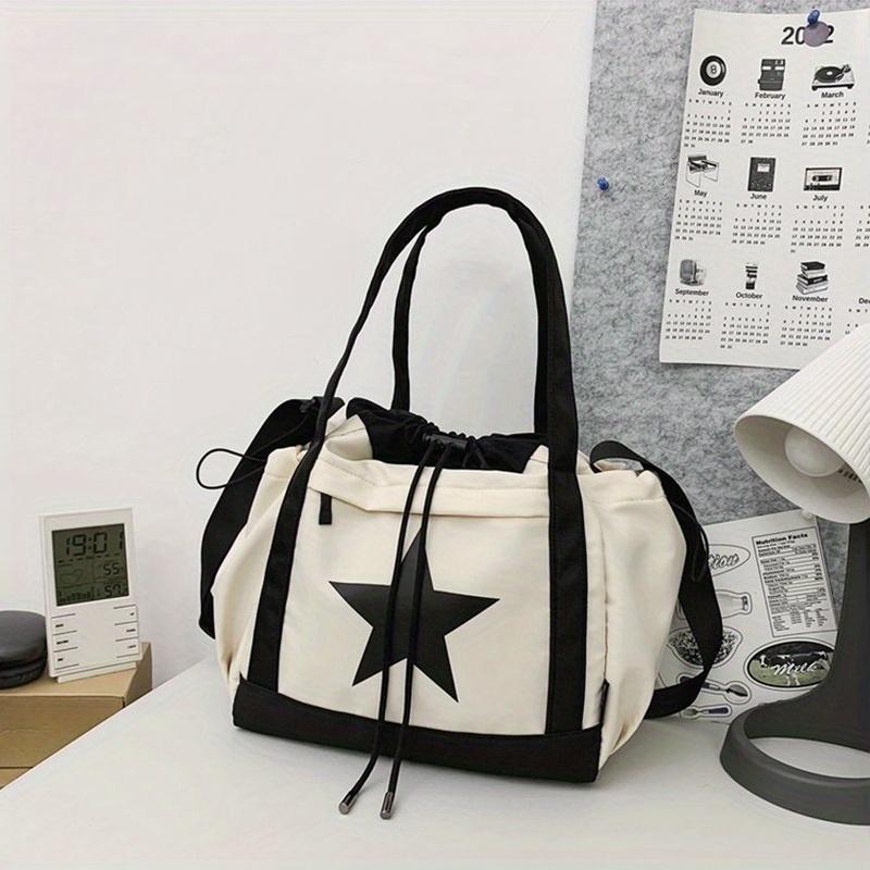 Large Capacity Women's Fashion Crossbody Bag Star Graphic DrawString Design Shoulder Tote Bag Casual Style Daily Commuter Bag