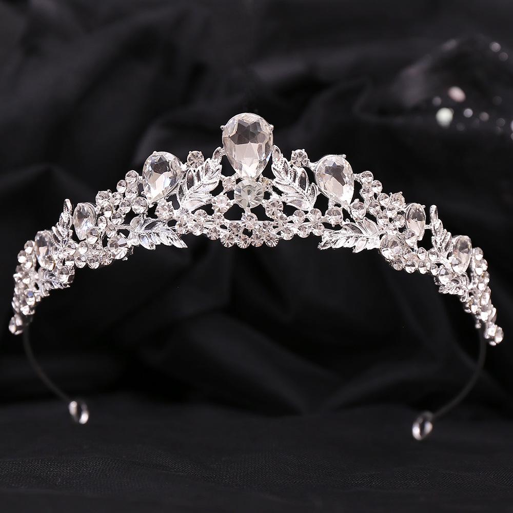 DIEZI 8 Colors Korean Elegant Crystal Tiara Crown Women Girls Party Bridal Bride Rhinestone Crown Wedding Hair Accessories