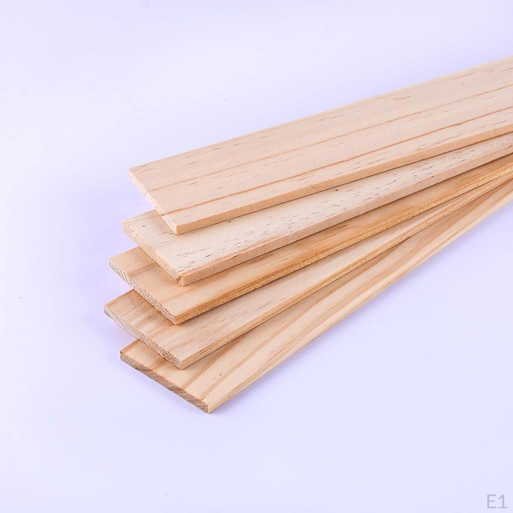 Wooden Square Strip Board Dowel Rods - Bag of 5 Great Accessories for Crafts, Woodworking, Scale