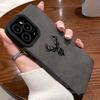 Luxury Black Deer Pattern Mobile Phone Case for iPhone 17 16 15 14 13 12 11 Pro/ Max /Plus Anti-fall and Shockproof Back Cover