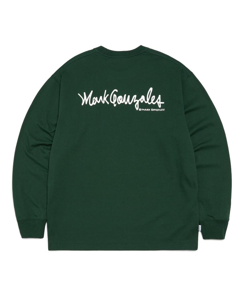 Mark Gonzales Angel Wappen Long Sleeve T-Shirt - D/Green