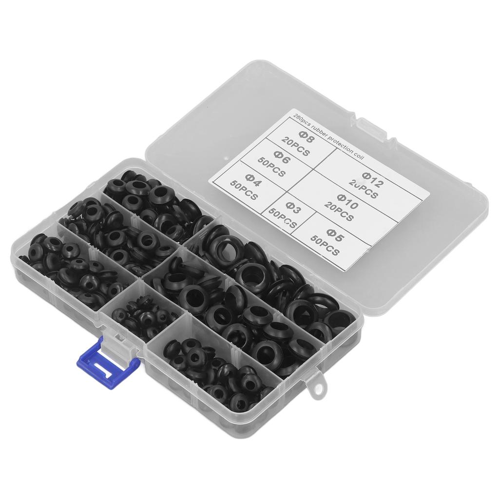 Kit Asortiment 260 Buc O-ringuri Garnituri de Etanșare din Cauciuc Nitrilic Șaibe pentru Instalații Pneumatice, Hidraulice, Injector de Combustibil