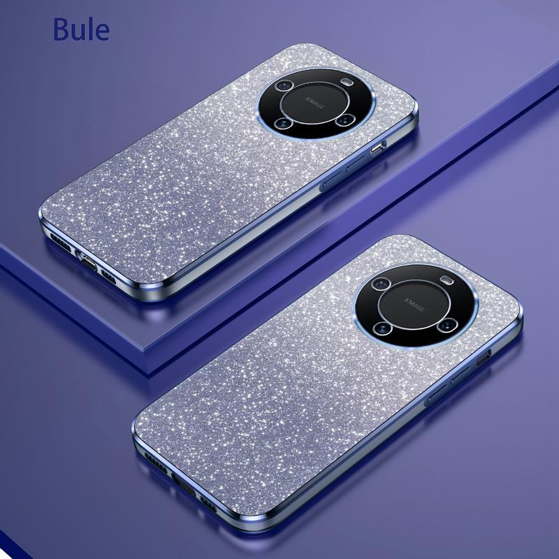 Glänzende Glitzerbeschichtung Silikonhülle für Huawei Mate 60 50 40 30 Pro Kameraobjektiv Weiche Rückabdeckung