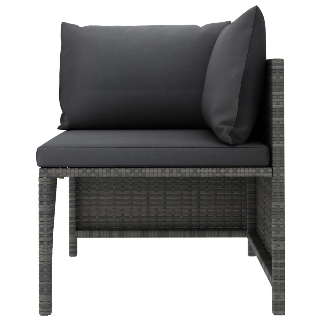 Vidaxl 6-Cz. Garden Lounge Set, Cushions, PE Rattan, Grey