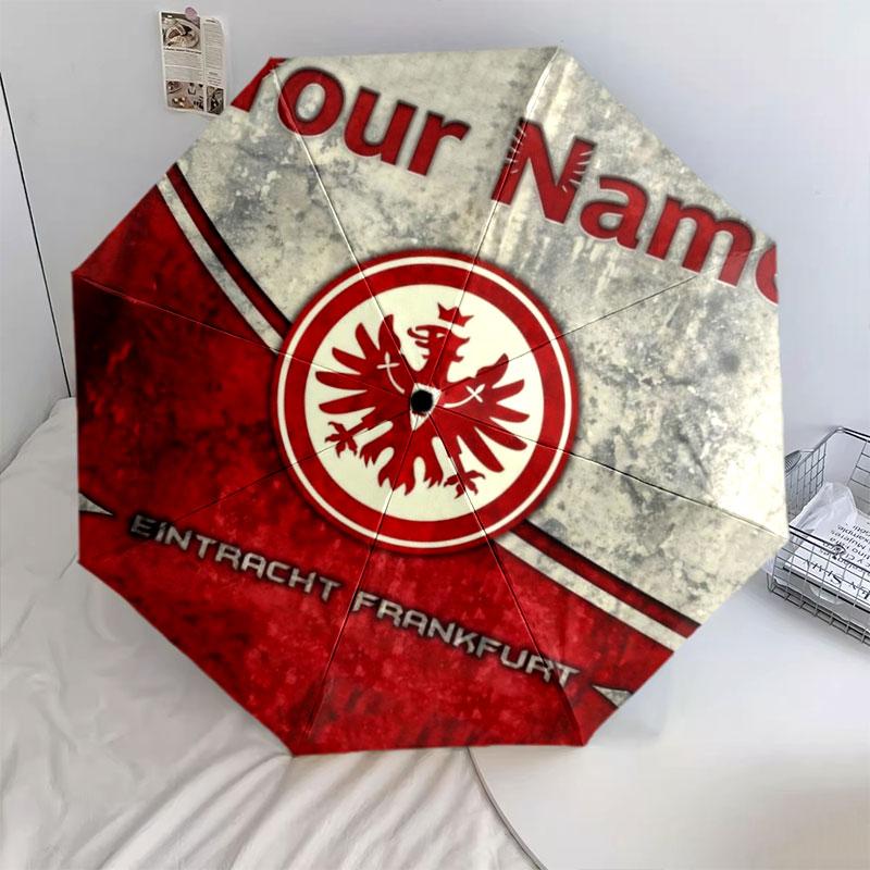 1 PC Automatic Folding Umbrella - Eintracht Frankfurt Custom Name Pattern, Portable & Foldable Design with 8 Ribs, Christmas Birthday Gifts