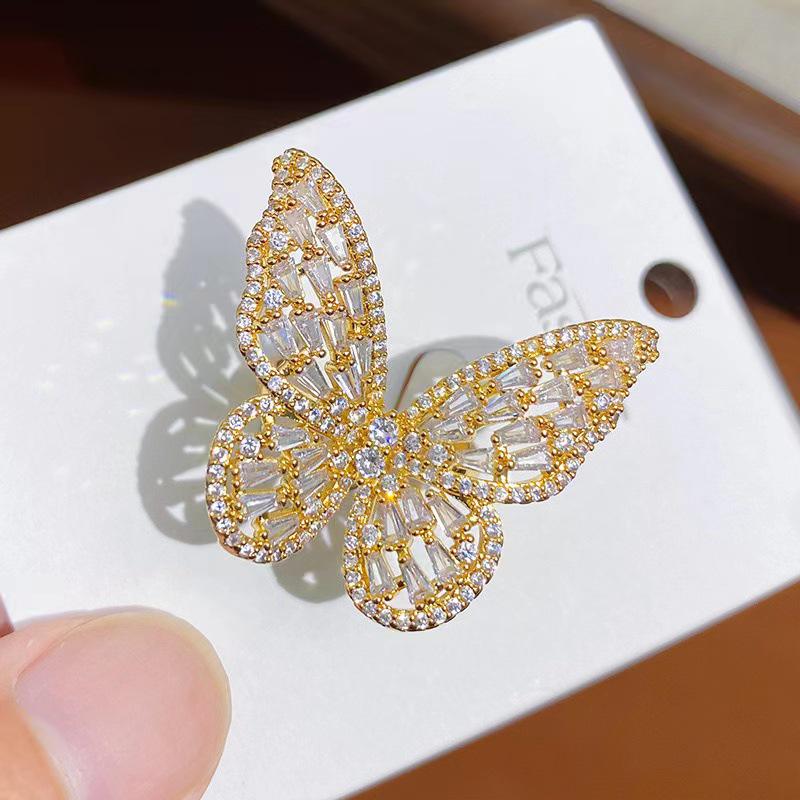 Colorful Copper Zirconia Butterfly Ring – Adjustable, High-Grade, Cute, and Stylish.