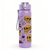 1PC Skull Dot Seamless Pattern Print 750ml Color Plastic Sports Water Bottle Leakproof Flip Straw Lid Suitable for Sports Office Home Use