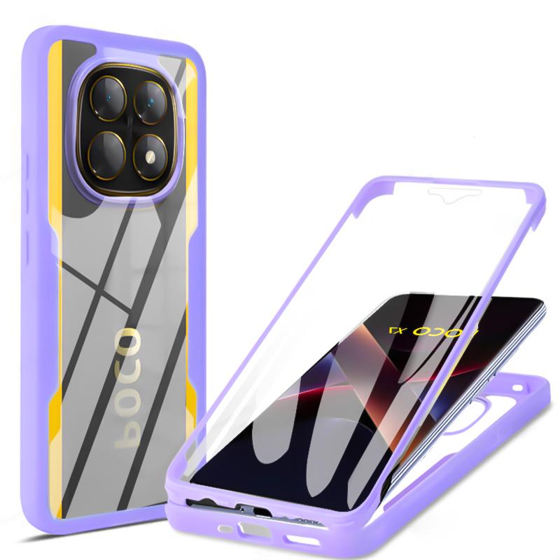 

3-в-1 Чехол для телефона с полным покрытием 360°, ударопрочный, для Redmi Note 15/14/13 Pro Plus POCO F7 X7 X6 Pro Ultra, закаленное HD, прочный чехол For Note 14 5G
