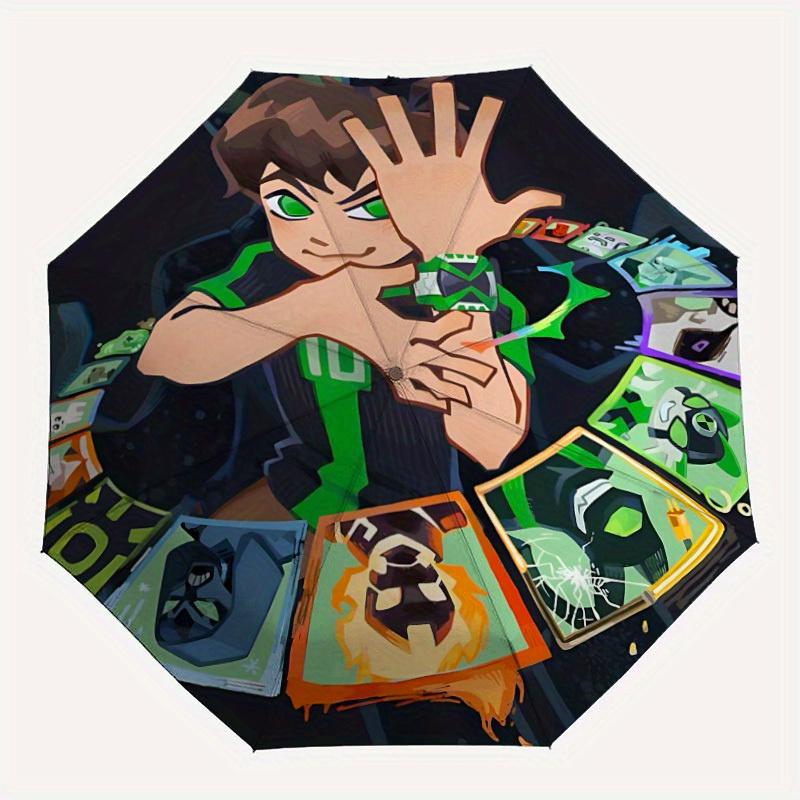

Ben 10 Automatic Open/Close Umbrella Compact Travel Umbrella, 8 Rib Heavy Duty Construction, Ideal Gift, 108