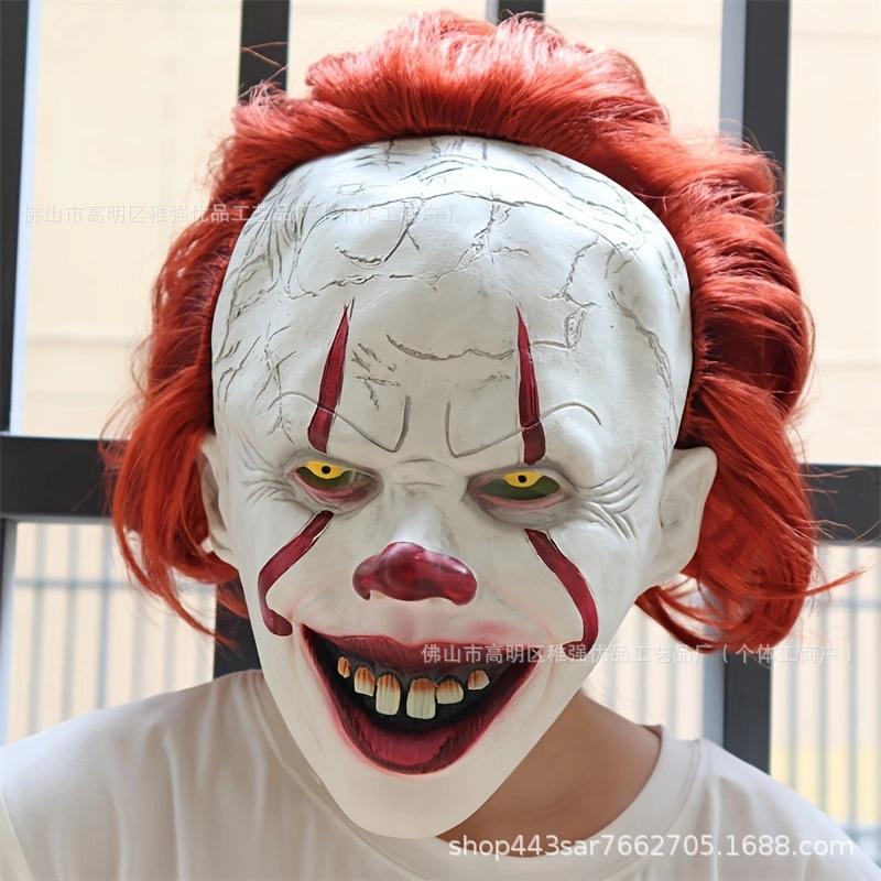 Halloween Funny Redhead Clown Return Year Redhead Clown COS Classic Horror Full Face Mask