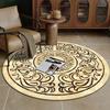 European Luxury Decorative Home Carpet Round Bedside Rugs for Bedroom Soft Carpets for Living Room Marble Pattern Non-slip Mats