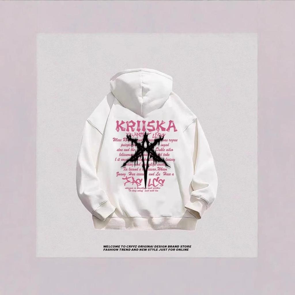 American Heavyweight 500G Hooded Sweatshirt - Autumn/Winter Niche Design Streetwear, Loose Fit, Printed Long Sleeve.