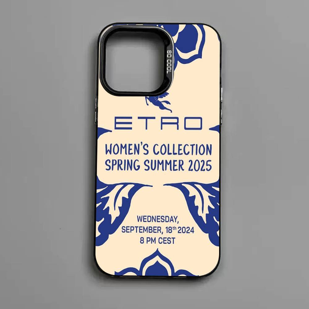 Luxuxy E-ETRO Logo Colorful Phone Case For IPhone 17 16 15 14 13 12 11 Pro Max Plus Matte Cover