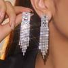 High-end Luxury Micro-inlaid Diamond Super Flash Long Fringed Earrings