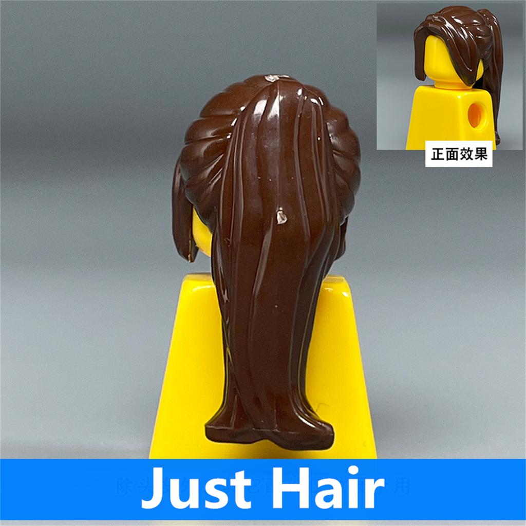 Non-Toxic 10Pcs Moc Bricks Female Children Hairs High Ponytail For 4Cm Figure Wear Head Body Parts Accessories Diy Building Blocks Kids Toys