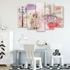 Five piece picture canvas print Baby girl pink