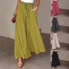 Spring/Summer Bohemian Wide-Leg Pants with Elastic Waist and Polka Dot Print Long Skirt Pants for Women