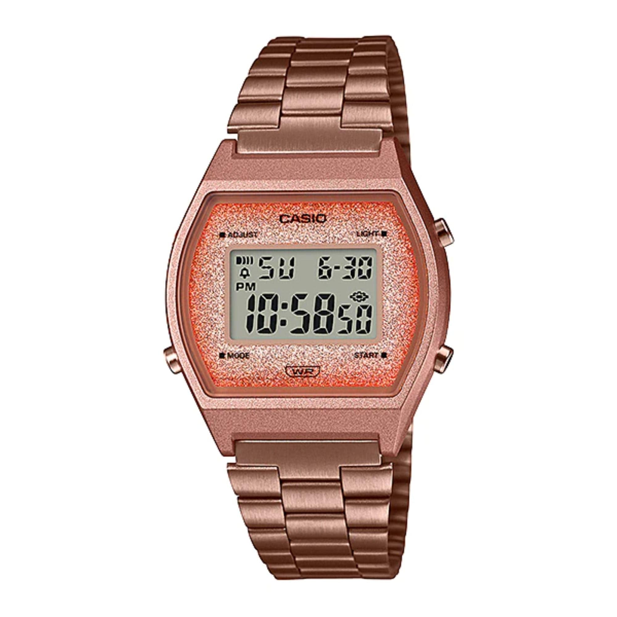 

Цифровые часы Casio серии Vintage, циферблат цвета розового золота, унисекс, розовый x 35 x цепочка - B640WCG-5DF (D187), Золотой-Цифровой, 38.9 9.9мм,