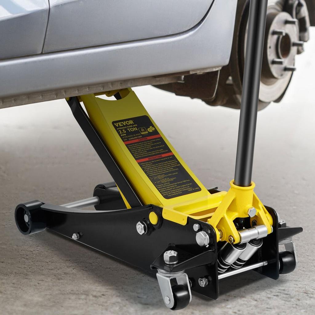 Low Profile Floor Jack 2.5 Ton Heavy Duty Steel Dual Piston Rapid Pump