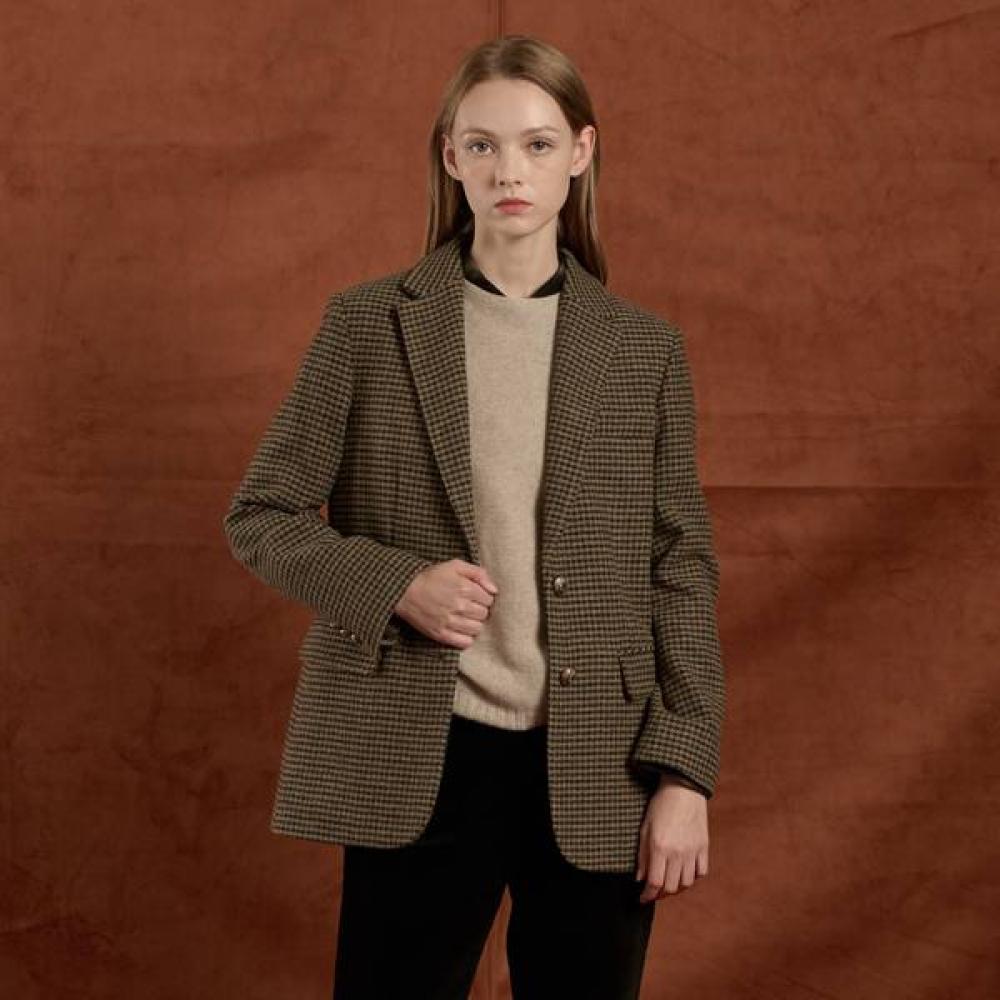 

Bcbg Однобортний вовняний піджак у гусячу лапку B5w9j107 brown (79)/66