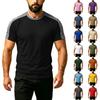 T-shirt Sportiva Casual da Uomo Colorblock Girocollo Manica Corta Tessuto Leggero Traspirante Vestibilità Atletica