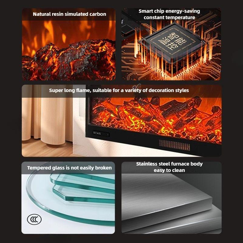 LED Simulation Flame European Style Electric Fireplace Embedded Decorative Cabinet Home Heater Hotel 4D Electronic Fireplace